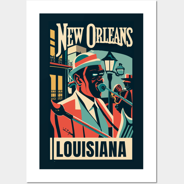 A Vintage Travel Art of New Orleans - Louisiana - US Wall Art by goodoldvintage